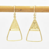 Hammered Metal Triangle Earrings