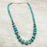 Brass Silver Plated Turquoise Gemstone Necklaces