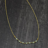 925 Silver Gold Plated Green Chalcedony Beaded Necklaces