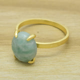 925 Sterling Silver Amazonite Rings, Silver and Gold Plated Rings, Wholesale jewelry