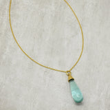 Green Glass Gemstone Pendant Necklaces