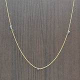 Brass Gold Plated Labradorite Beads Gemstone Chain Necklaces