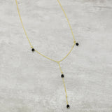 Brass Gold Plated Black Onyx Gemstone Necklaces