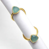 Aqua Chalcedony Gemstone Knuckle Rings, Wholesale jewelry