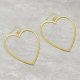 Heart Shape Metal Dangle Earrings