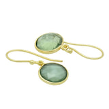 Dangling Round Green Amethyst   Handmade Earrings For Women