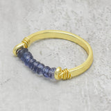 22k  Aqua Chalcedony, Iolite Beads Band Rings, Wholesale jewelry