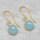 Aqua Chalcedony Dangle Earrings