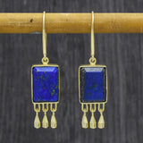 Vessonite Lapis Lazuli Peridot Labradorite  Dangle Earrings