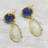 Tanzanite Prehnite Stud Earrings