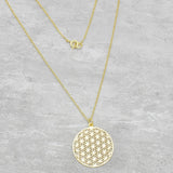 925 Sterling silver Gold Plated Metal Round Disc Necklaces