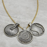 Oxidized Silver Large statement Pendant Necklace