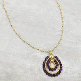 Amethyst Beaded Pendant Necklace