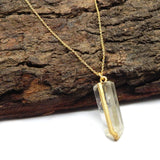 Silver Plated Rock Crystal Gemstone Pendant Necklaces