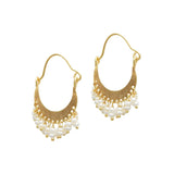 Pearl stone Hoop Earrings