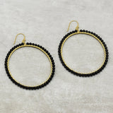 Black Onyx Beaded Dangle Earrings