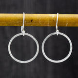 925 Sterling Silver Circle Dangle Earrings r