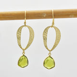 Green Tourmaline  Dangle Earrings