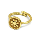 Brass 22k Gold Plated Hammered Adjustable Ring, statement Jewelry, Wholesale jewelry