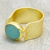 Aqua Chalcedony Statement Rings