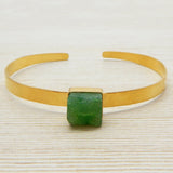 Brass Gold Plated Druzy Gemstone Adjustable Bangles