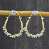 Rose Quartz  Hoop Earrings