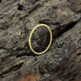 Brass 22k Gold Plated Beaded Thin Band Rings