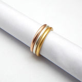 Three band ring, brass band ring, rings for women, women accessory, gifts jewelry, Wholesale jewelry