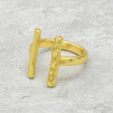 Brass 22k Gold Plated Hammered Adjustable Ring, Wholesale jewelry