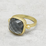 Hammered Square Shaped Ring