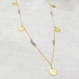 Gold Plated Labradorite Necklaces, Round Disc Necklaces