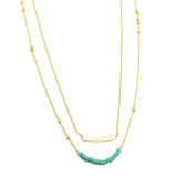 Aqua Chalcedony & Pyrite Beaded with Bar Necklaces, Two Layer Necklaces, Wholesale Manufacturer