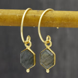 Labradorite  Hoop Earrings