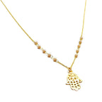 Labradorite Beads with Hamsa Protection Necklace - La Vitá Jewels