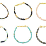 Brass Gold Plated Multi Tourmaline Beads Bracelets