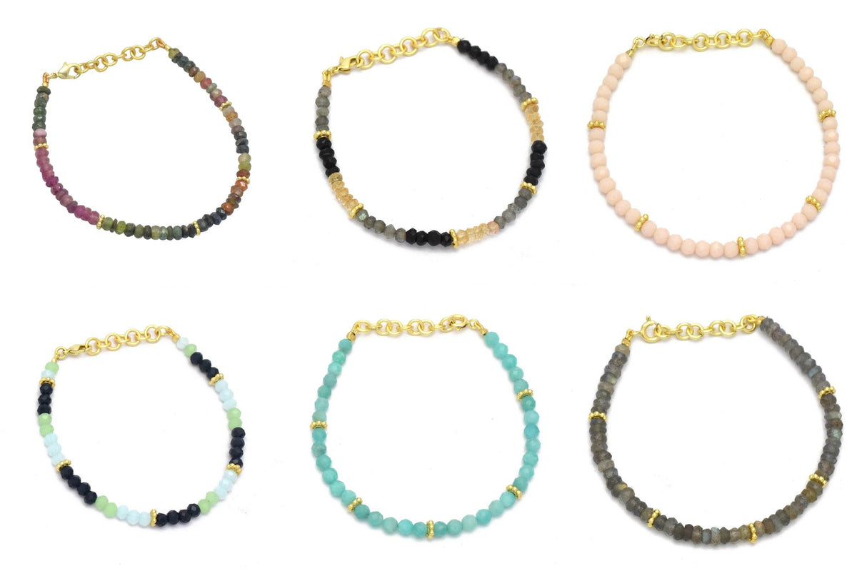 Multi Tourmaline Beads Bracelets - La Vitá Jewels