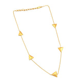 925 Sterling Silver Gold Plated Five Triangle with Chain Necklaces, Wholesale jewelry