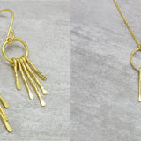 Brass Gold Plated Hammered Metal Pendant Necklaces