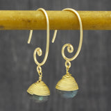 Natural Labradorite Dropper Earrings 925 Solid  Hook Earrings