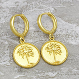 Hoop with tree charm Geometrical Earrings Art Deco