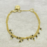 Brass Gold Plated Pyrite Beads Gemstone Bracelets