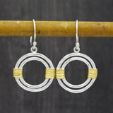 Gold Silver Plated Metal Round Dangle Earrings