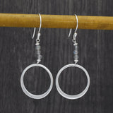 Silver Plated Labradorite  Dangle Earrings