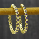 Purple Amethyst Hoop Earrings