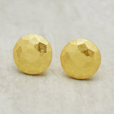 22k  Hammered Stud Earrings Women Accessory