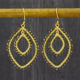 Pyrite wire-wrapped Pear shape Dangle Earrings