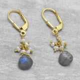 Multi Stone With Pearl Beads Clip On Earrings