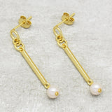 22k  Pearl  Dangle Earrings