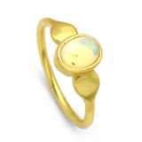 Natural Opal Gemstone Statement Ring, Gold Handmade Jewelry