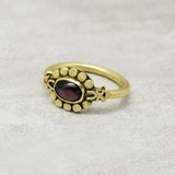 Natural Garnet Gemstone Ring in 925 Silver 22k Gold Plated, Wholesale jewelry